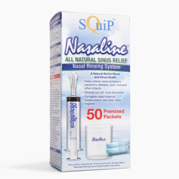 Nasaline® Nasal Rinsing System Kit with 50 Premixed Saline Packets